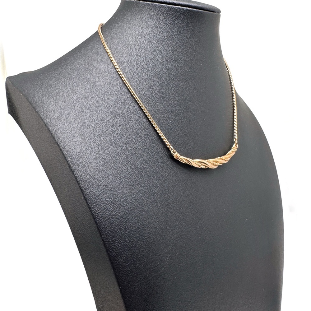 Vintage Napier Goldtone Twisted Bar Necklace